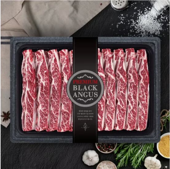 [푸드박스] 블랙앵거스 LA갈비 3kg 선물세트 / 척숏립 (미국산 초이스등급)