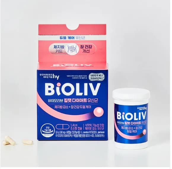 [에이치와이] 바이오리브 킬팻 다이어트 유산균 1개월분(140mg x 60캡슐)